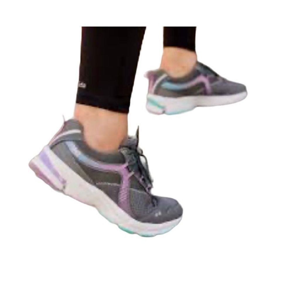 Ryka Intrigue mesh lace up gray memory foam comfort sneakers, size8